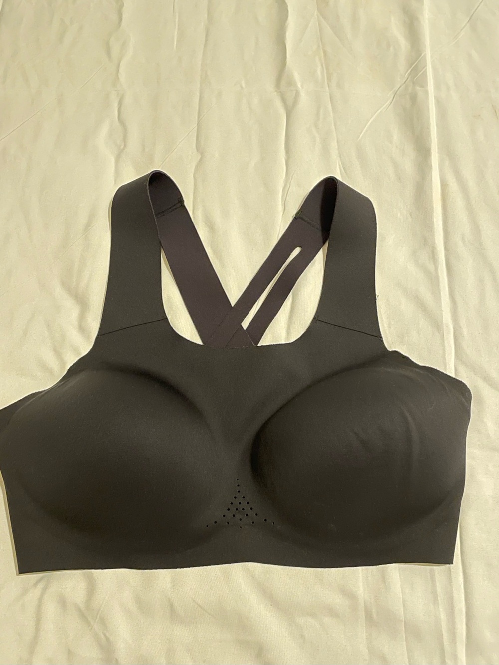 Brooks Black Seamless Padded Sports Bra with Crossback Straps